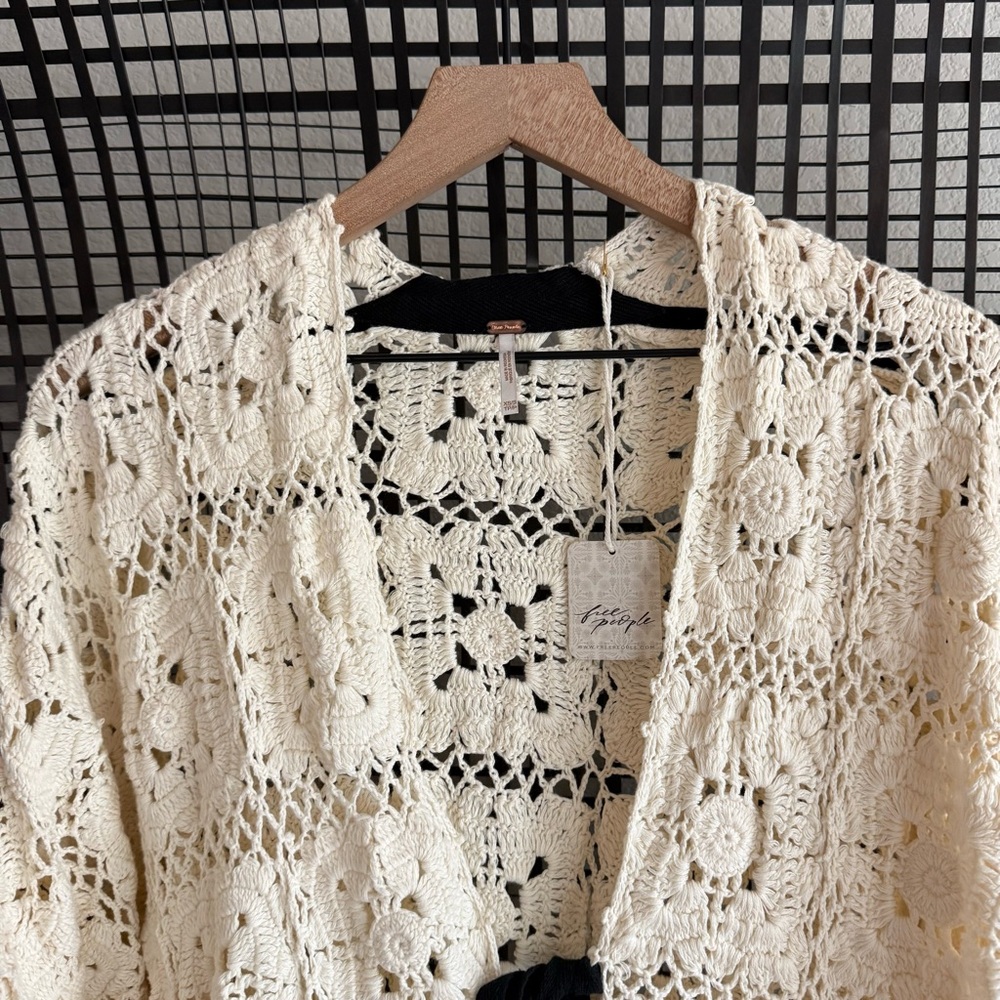 HOST PICK: Free People Ivory Crochet Duster Cardigan - Picture 7 of 11